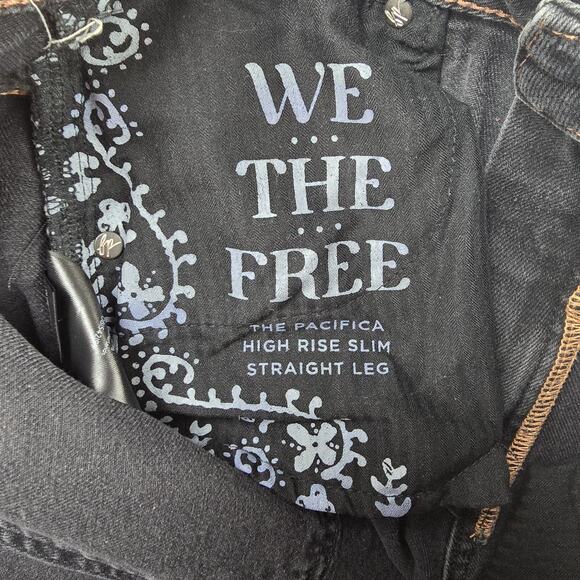 Free People We The Free Pacifica Slim Straight Leg Jeans Sz 32 Black (32x27) NWT - Picture 7 of 16